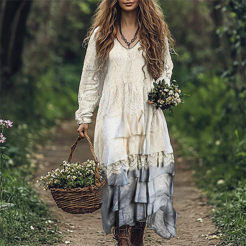 Mackenzie® | Linen Layered Maxi Dress