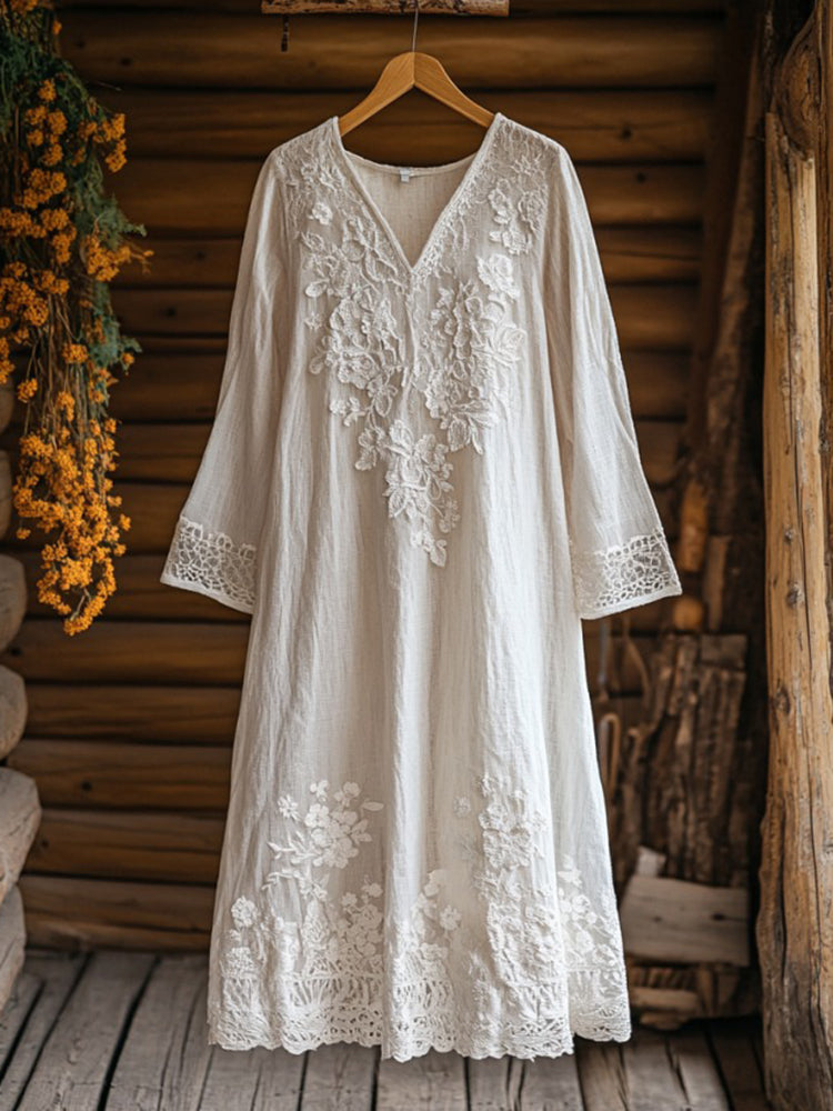 Indie® | Floral Embroidery Maxi Dress