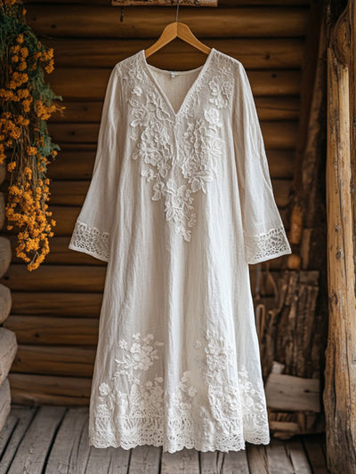 Indie® | Floral Embroidery Maxi Dress