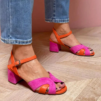 Gemma® | Color Combination Sandals with Comfortable Heel
