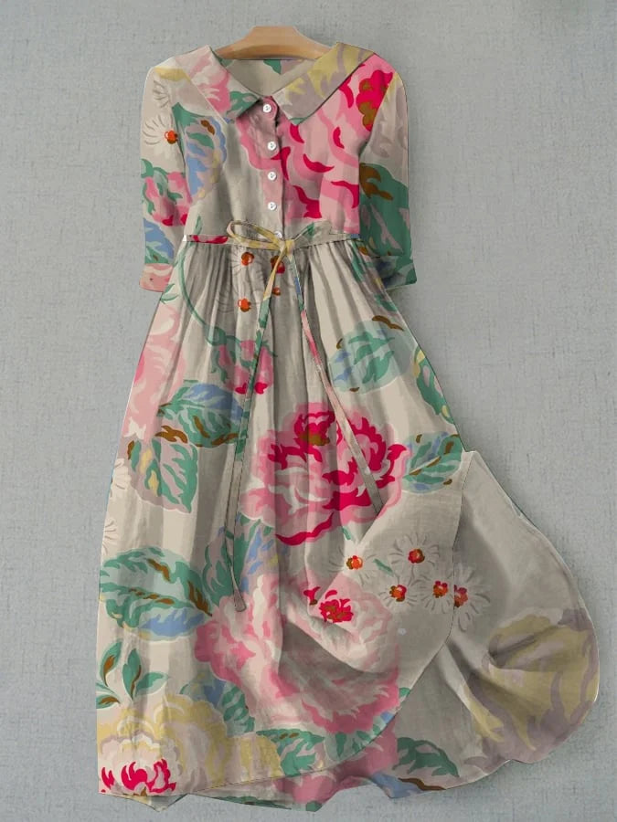 Leandra® | Elegant Floral Short Sleeve Dress