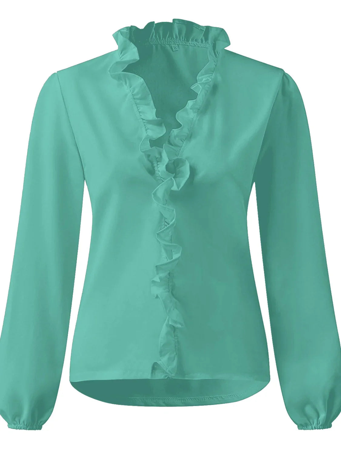 Maisie® | Ruffled V-Neck Long Sleeve Blouse