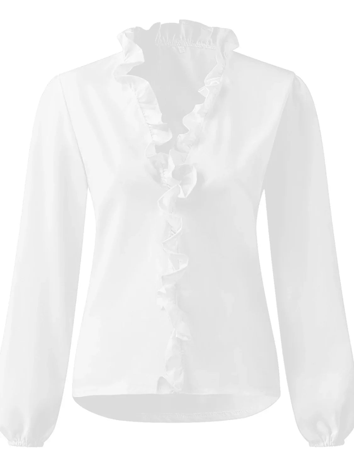 Maisie® | Ruffled V-Neck Long Sleeve Blouse