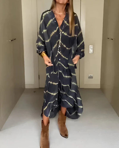 Julia™ | Bohemian Striped Maxi Dress