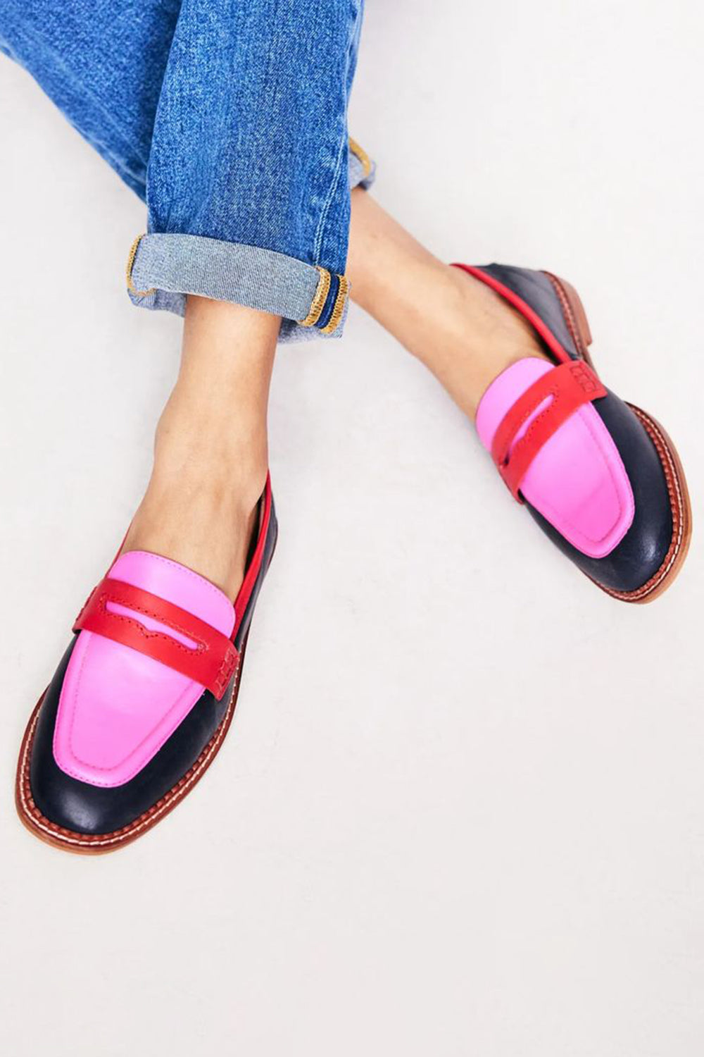 Marley® | Black Moccasins with Colorful Accent