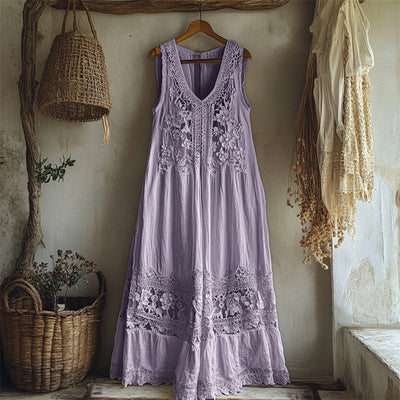 Jasmine® | Linen Patchwork Maxi Dress