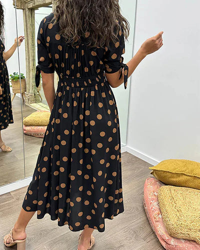 Monique™ | Elegant Polka Dot Dress