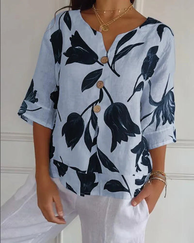 Eliana® | Casual Flower Print Shirt