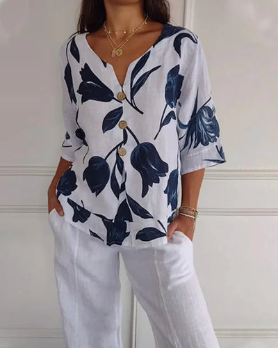 Eliana® | Casual Flower Print Shirt