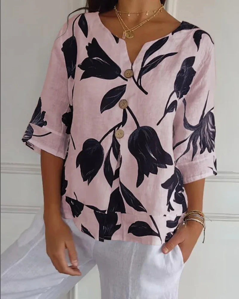 Eliana® | Casual Flower Print Shirt