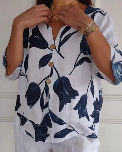 Eliana® | Casual Flower Print Shirt