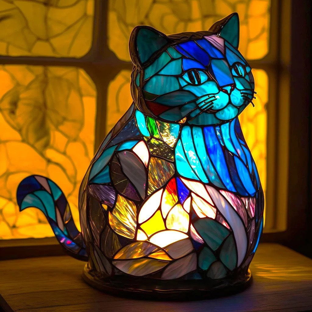 Nila® | Magisk Cat Lamp in Colored Glass