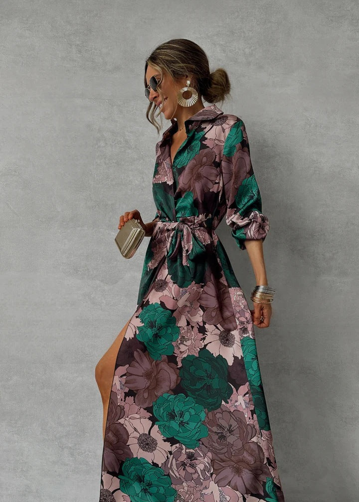 Narella® | Floral Elegance V-neck Dress