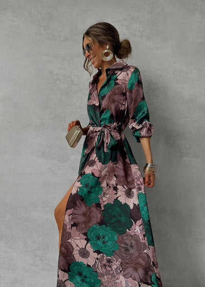Narella® | Floral Elegance V-neck Dress