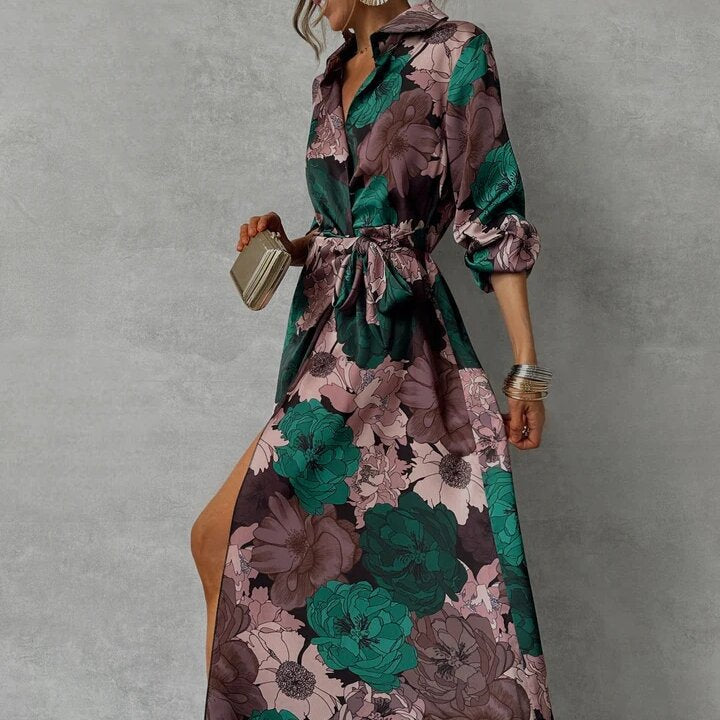 Narella® | Floral Elegance V-neck Dress