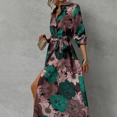 Narella® | Floral Elegance V-neck Dress