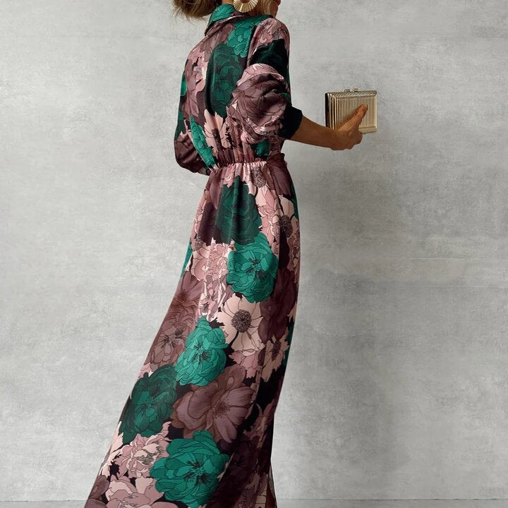 Narella® | Floral Elegance V-neck Dress