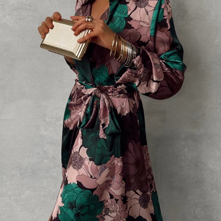 Narella® | Floral Elegance V-neck Dress