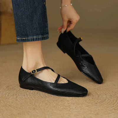 Anitta - Leather Ballet Flats