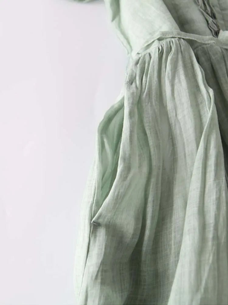 Helene® | Women's Retro Style Dress with Round Neck and Waist Ties