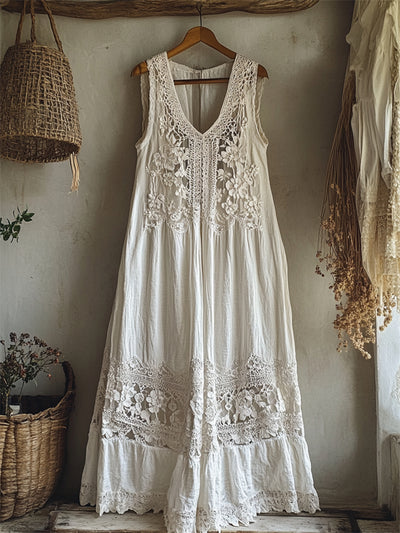 Jasmine® | Linen Patchwork Maxi Dress