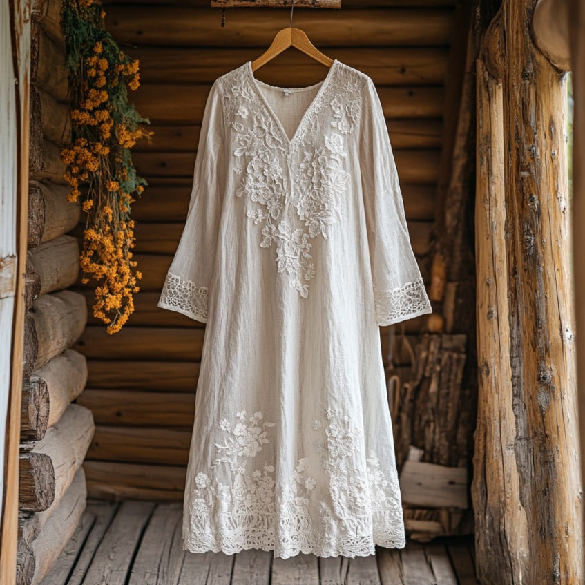 Indie® | Floral Embroidery Maxi Dress