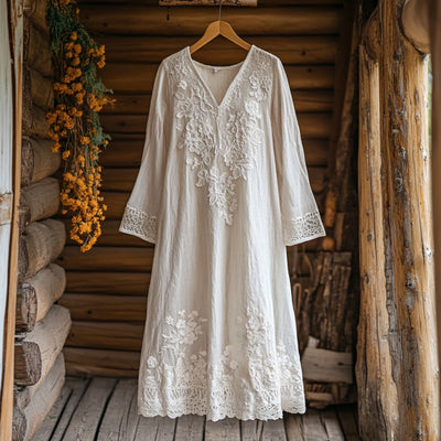 Indie® | Floral Embroidery Maxi Dress