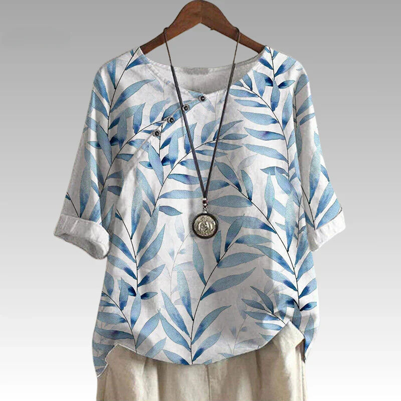 Celia® | Nature Inspired Button Detail Top