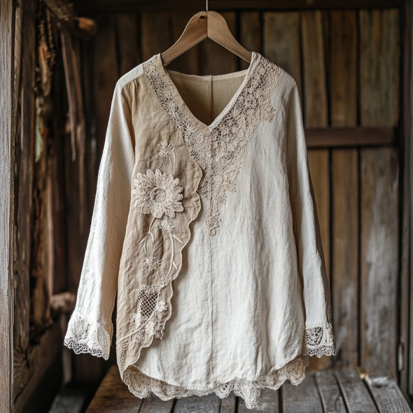 Emma® | Light Khaki Vintage Blouse