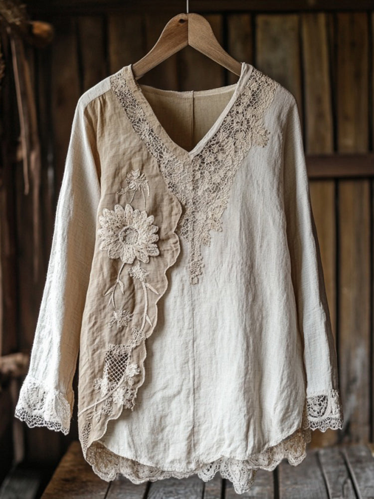 Emma® | Light Khaki Vintage Blouse