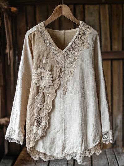Emma® | Light Khaki Vintage Blouse