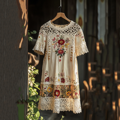 Madison® | Embroidered Long Blouse Dress