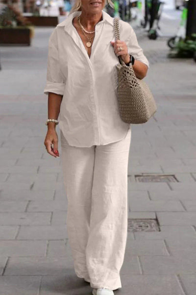 Emily® | Relaxed Shirt & Trousers Two-Piece Set