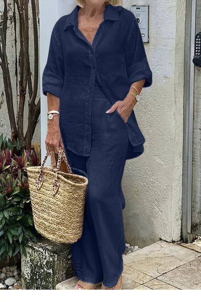 Emily® | Relaxed Shirt & Trousers Two-Piece Set