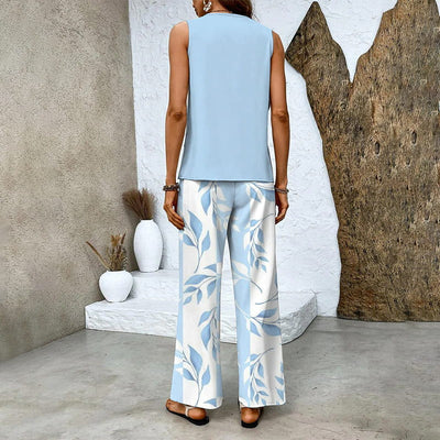 Alice® | Women’s Summer Two-Piece Set – Sleeveless Top & Wide-Leg Pants